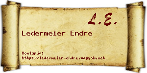 Ledermeier Endre névjegykártya